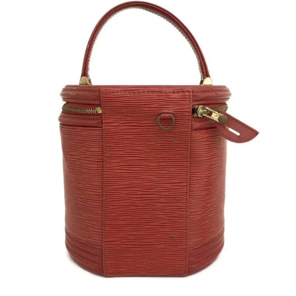 Louis Vuitton LV Epi Cannes Red Leather Cosmetic Vanity Handbag